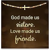 STORYJEWELLERY Sister Gifts, Sister Bracelet, Birthday Valentines Day Gifts for Sisters, Wave Bracelet, Cross Bracelets, Christian Jewelry