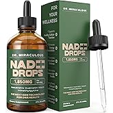 Dr. Miraculous Pure NAD+ Supplements 1850mg Liquid Drops for Women & Man | Nicotinamide Riboside Organic NAD Plus Boosting Supplement - Natural Lemon Flavor