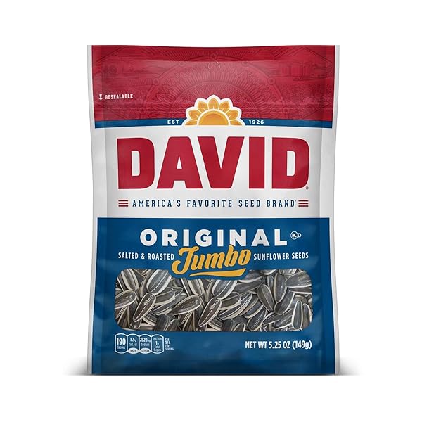 DAVID ROASTED AND SALTED ORIGINAL JUMBO SUNFLOWER SEEDS,...