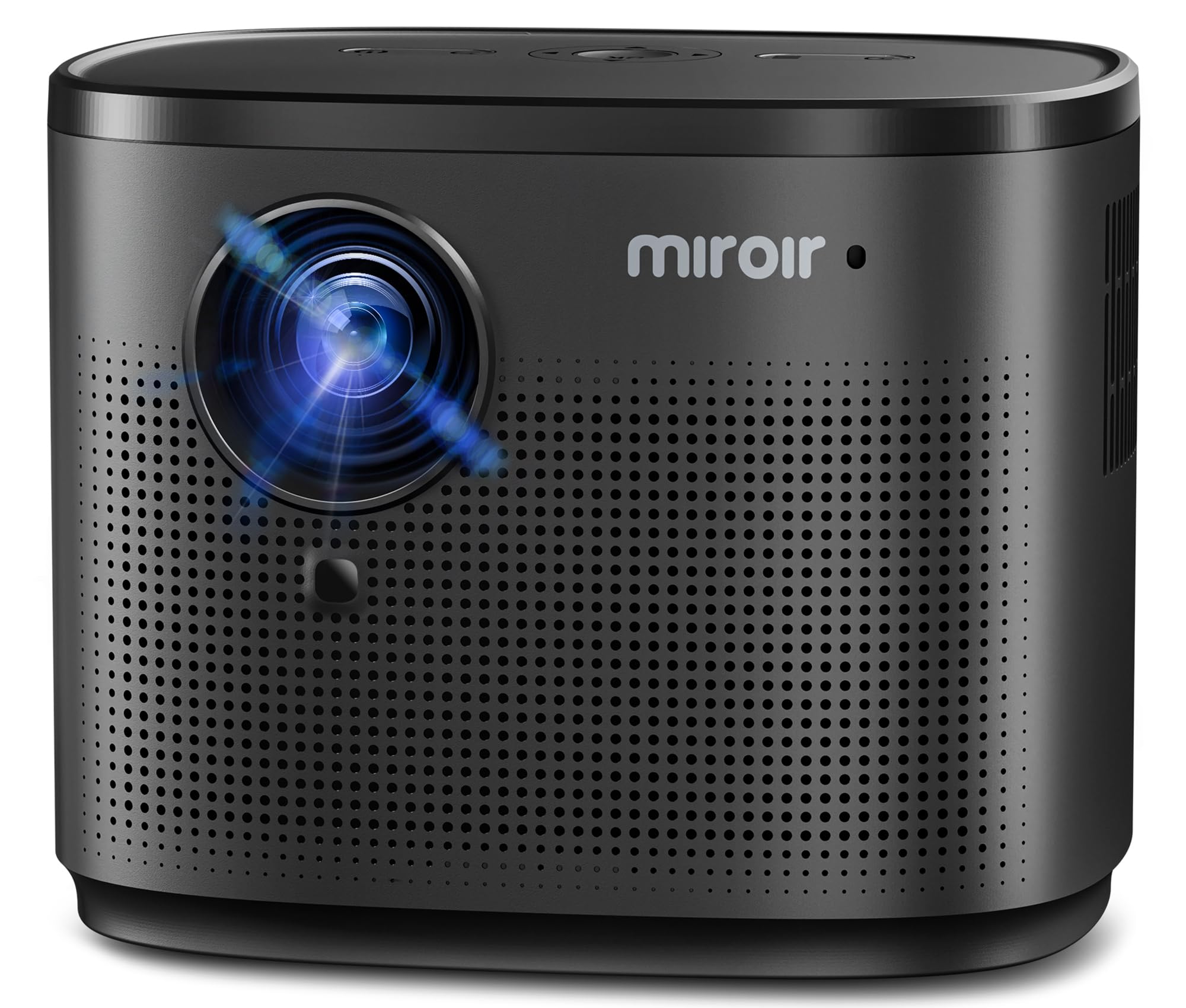 Photo 1 of Miroir Mini Projector, Home HD Projector with Built-in Speaker, Auto Focus, Keystone Correction, Portable for Outdoor Movies, Compatible with Smartphone, TV Stick, Laptop, HDMI, USB