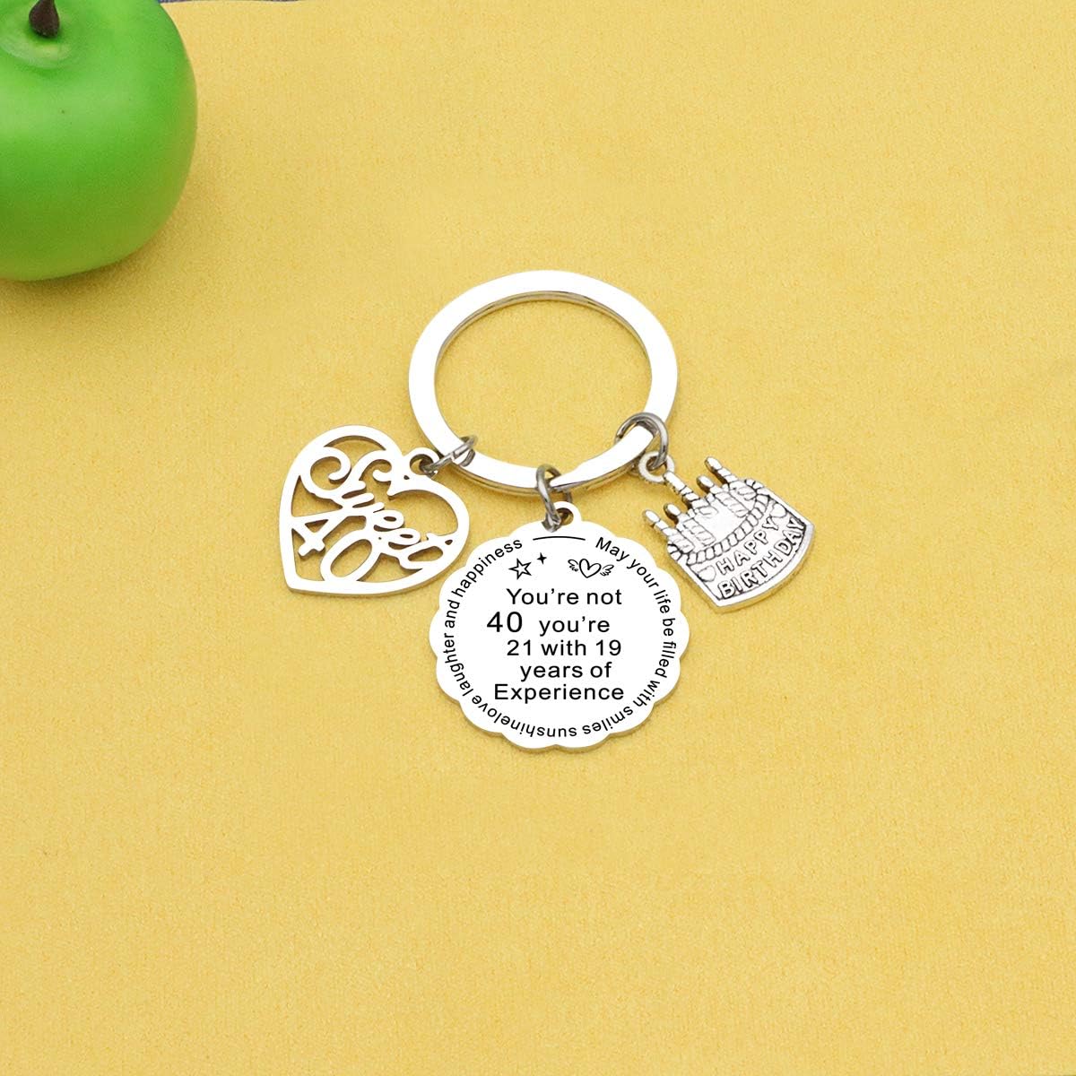 JMIMO 40th Birthday Keyring Gifts for Women Men Sweet Inspirational Sun ...