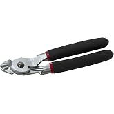 Lisle 61410 Angled Hog Ring Pliers, Black, Silver