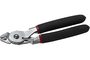 Lisle 61410 Angled Hog Ring Pliers, Black, Silver