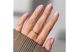 Glamnetic Press On Nails - Doll Cheeks | Short Oval Pink Fake Nails, Salon Quality Milky Nails | 15 Sizes - 30 Nail Kit with Glue