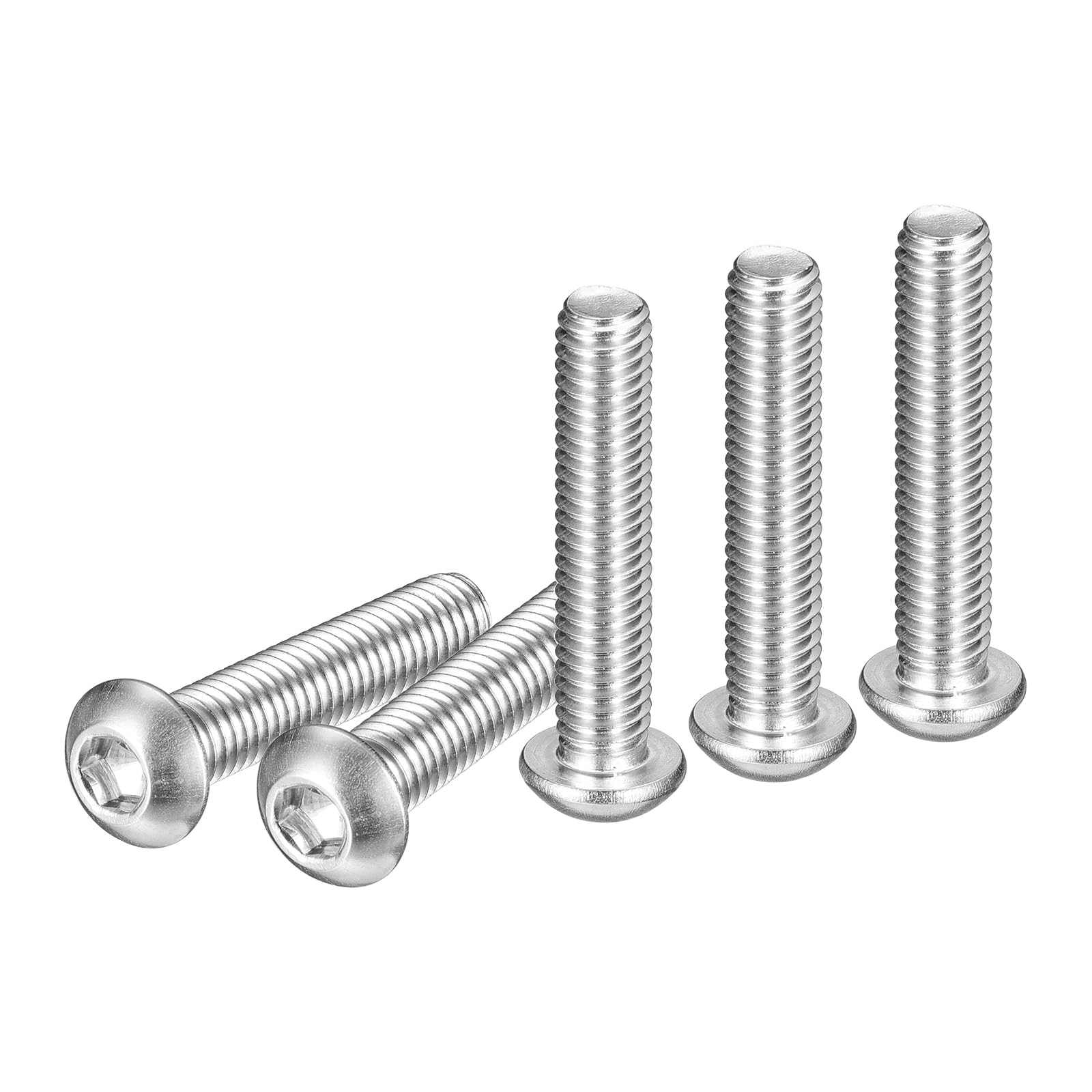 DTGN M6-1x30mm Button Head Socket Cap Screws - 25Pack - Good for Machine - 304 Stainless Steel 18/8 - Hex Drive Full Thread Fasteners — image 1