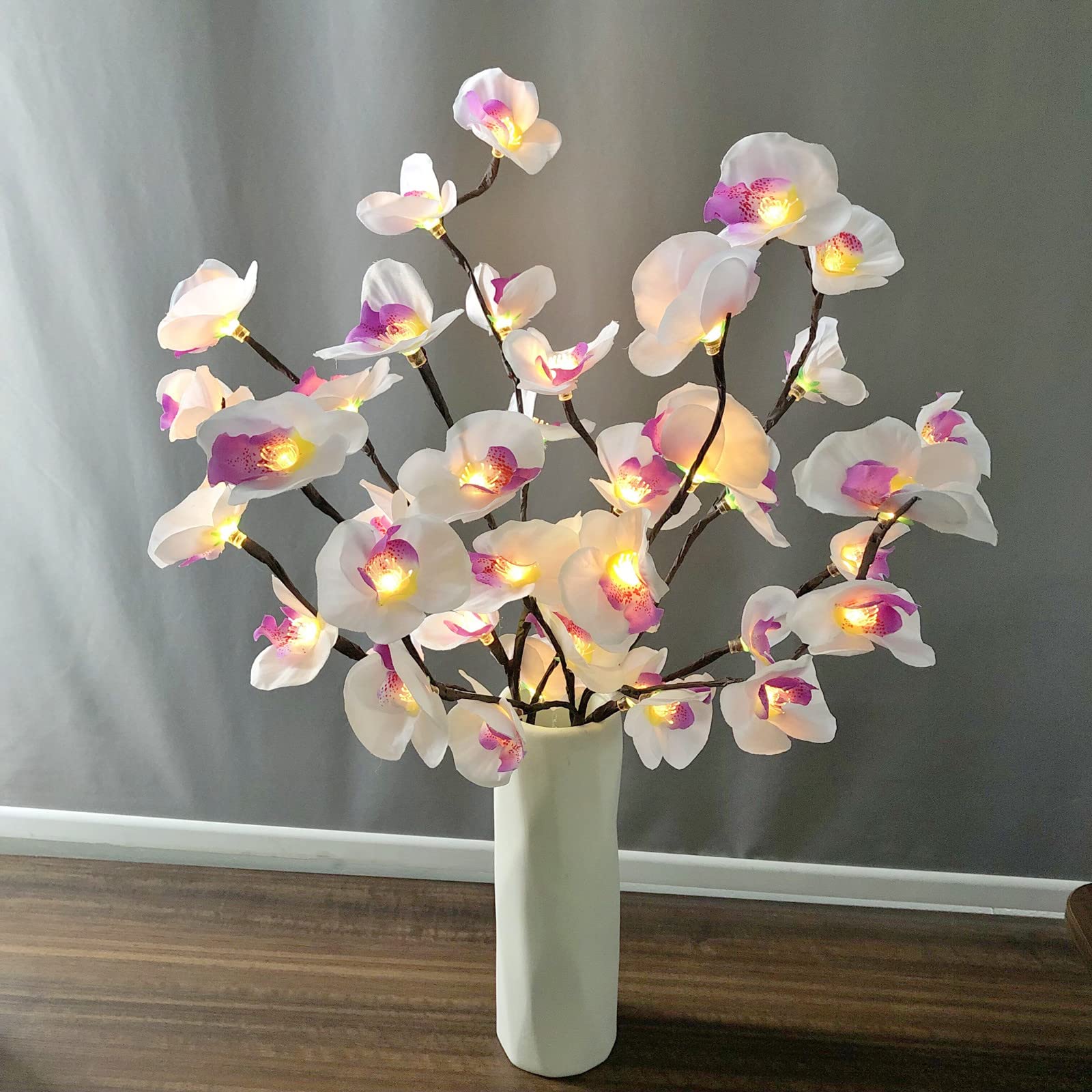 LED Twig Butterfly Orchid Tree Lighted Artificial Phalaenopsis Branch Lights Flexible Branch Decoration Light for Home Shop Windows Vase Table Room Wedding Christmas (Phalaenopsis, 2pcs) โ image 1
