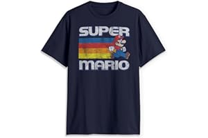 Nintendo Mens Super Mario Running Retro StripeT-Shirt