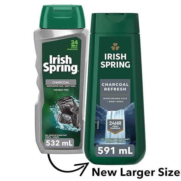 IRISH SPRING CHARCOAL REFRESH BODY WASH FOR MEN, 591 ML