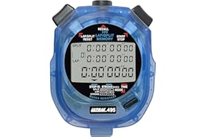 ULTRAK 495 Stopwatch – Blue Professional 100-Lap Digital Timer, Countdown Interval Tracker, Water-Resistant Sports Watch, Chronograph for Coaching & Training