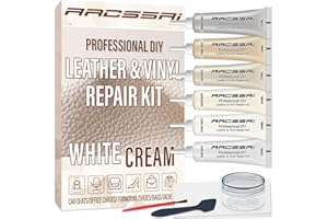 ARCSSAI ARCSSAL Cream Leather Repair Kit for Furniture, Vinyl Repair Kit for Car Seats, Couch, Boat, Sofa, Jacket & Purse, Fix Scratch & Rip on Artificial, Faux, Genuine Leather, Easy for Anyone to Match Ideal Color