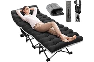 Nictemaw Camping Cots with Mattress 900lbs Double Layer Oxford Sleeping Cots for Adults Portable Folding Cots, Lightweight, Stable, Durable, Outdoor, Home, Office