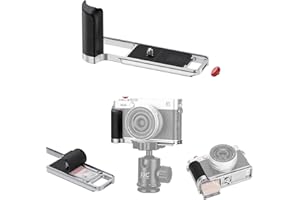 JJC Metal Hand Grip L-Bracket & Shutter Button for Fuji Fujifilm X-E5 XE5 Camera, Silicone Handgrip, Anti-Slip Pads with SD C