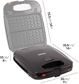 Duronic WM60 Waffle Maker 1200W Non Stick Plates 4 Waffles Croffles Belgian view 4
