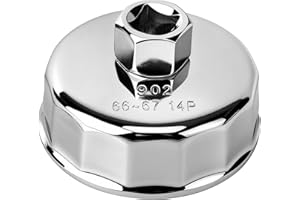 Tongze 66-67mm Oil Filter Wrench: 14 Flutes Oil Filter Removal Tool Compatible with Mazda N3R1-14-302/ Yamaha 5DM-13440-00/ S