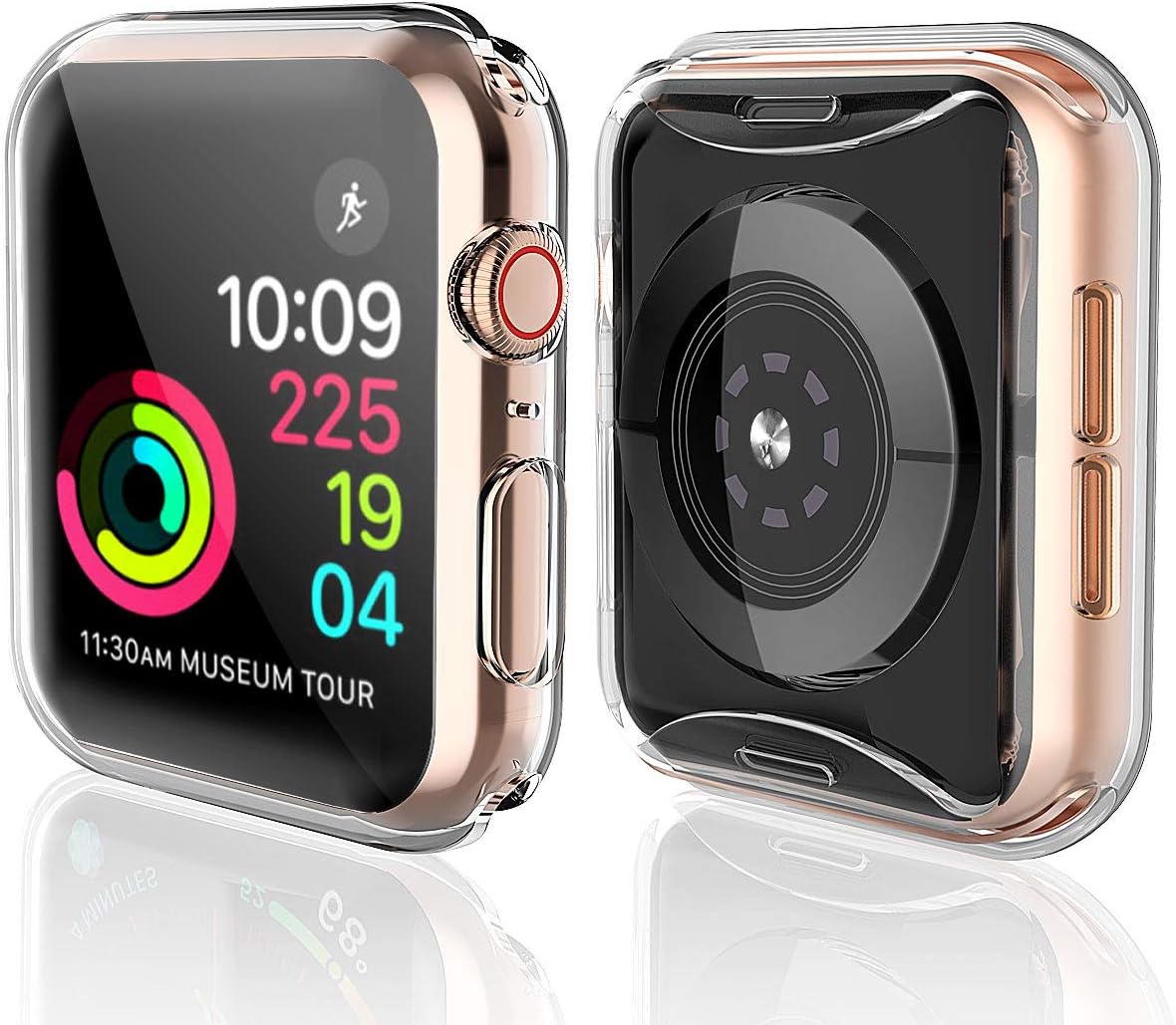 [2 Pack] Langboom for Apple Watch Series 4 Clear Case with Screen Protector 44mm - All Around Protective Case HD Ultra-Thin TPU Cover for iwatch Series 4 44mm