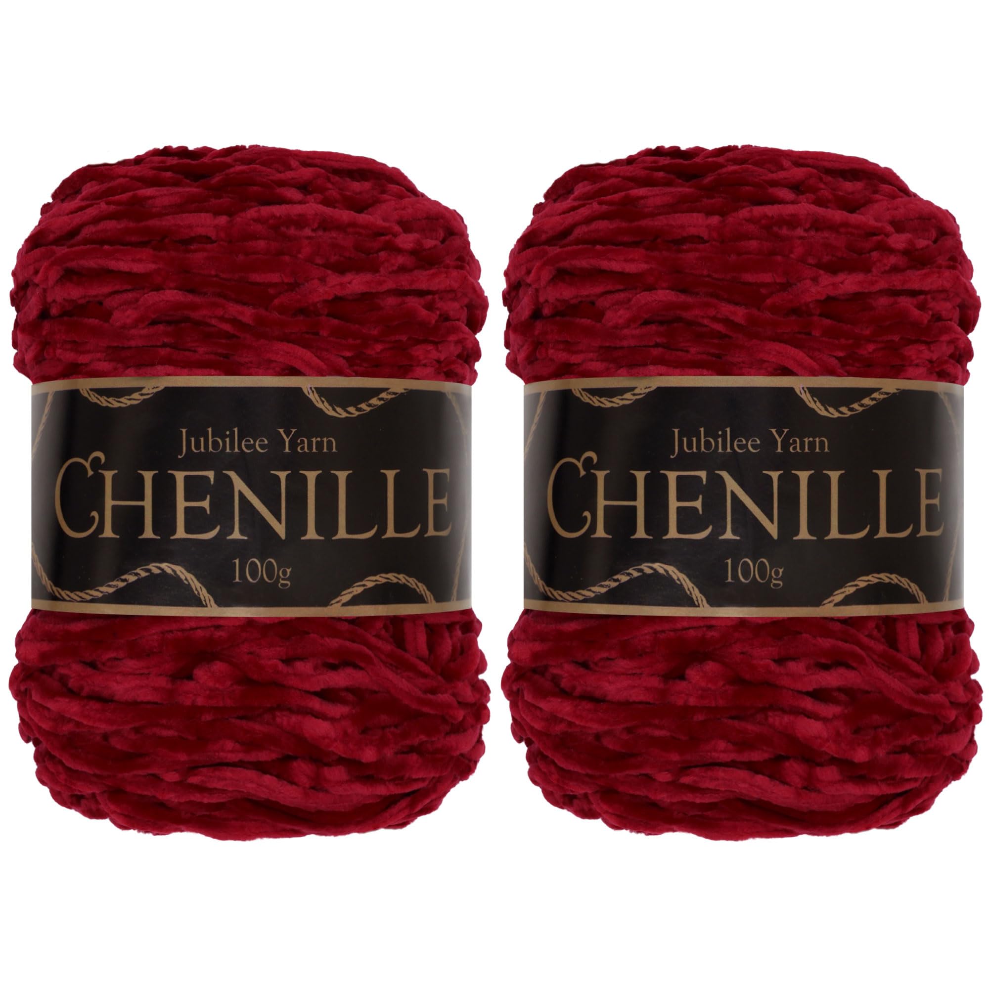 JubileeYarn Chenille Yarn - Worsted Weight - 100g/cake - Blaze - 2 Cakes — image 1
