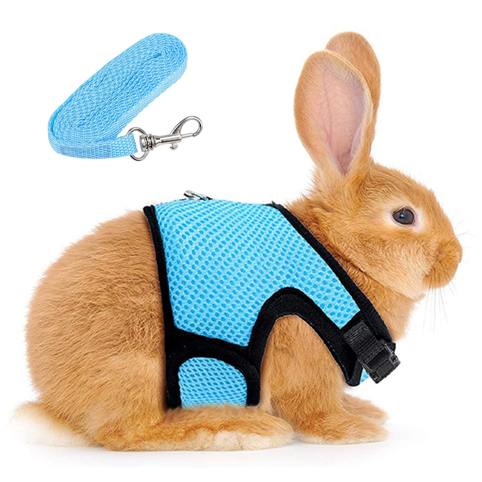 Adjustable Rabbit Harness for Rabbits Guinea Pigs Small Animals with Lead Harness with Lead for Guinea Pigs for Small Pets, Rats, Iguanas, Hamster Ferrets, L
