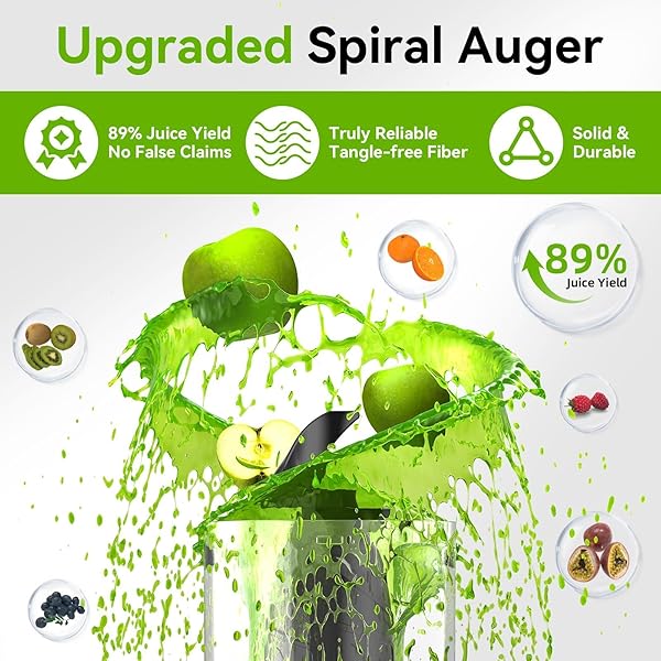 COLD PRESS JUICER, SLOW MASTICATING JUICER MACHINES FOR WHOLE VEGETABLE AND FRUIT, 4.3″ FEED CHUTE, BPA FREE, QUIET EASY CLEAN JUICER TO UNLOCK FRESH & NUTRITIOUS JUICES(BLACK)
