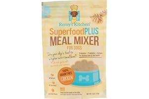 Remy’s Kitchen SuperfoodPLUS Meal Mixers for Dogs Chicken, 5 oz Dog Food Topper, Probiotics, Prebiotics, Joint and Gut Health. Bone Broth Gravy Topper for Dry Food. Picky Eaters- Large & Small Breeds