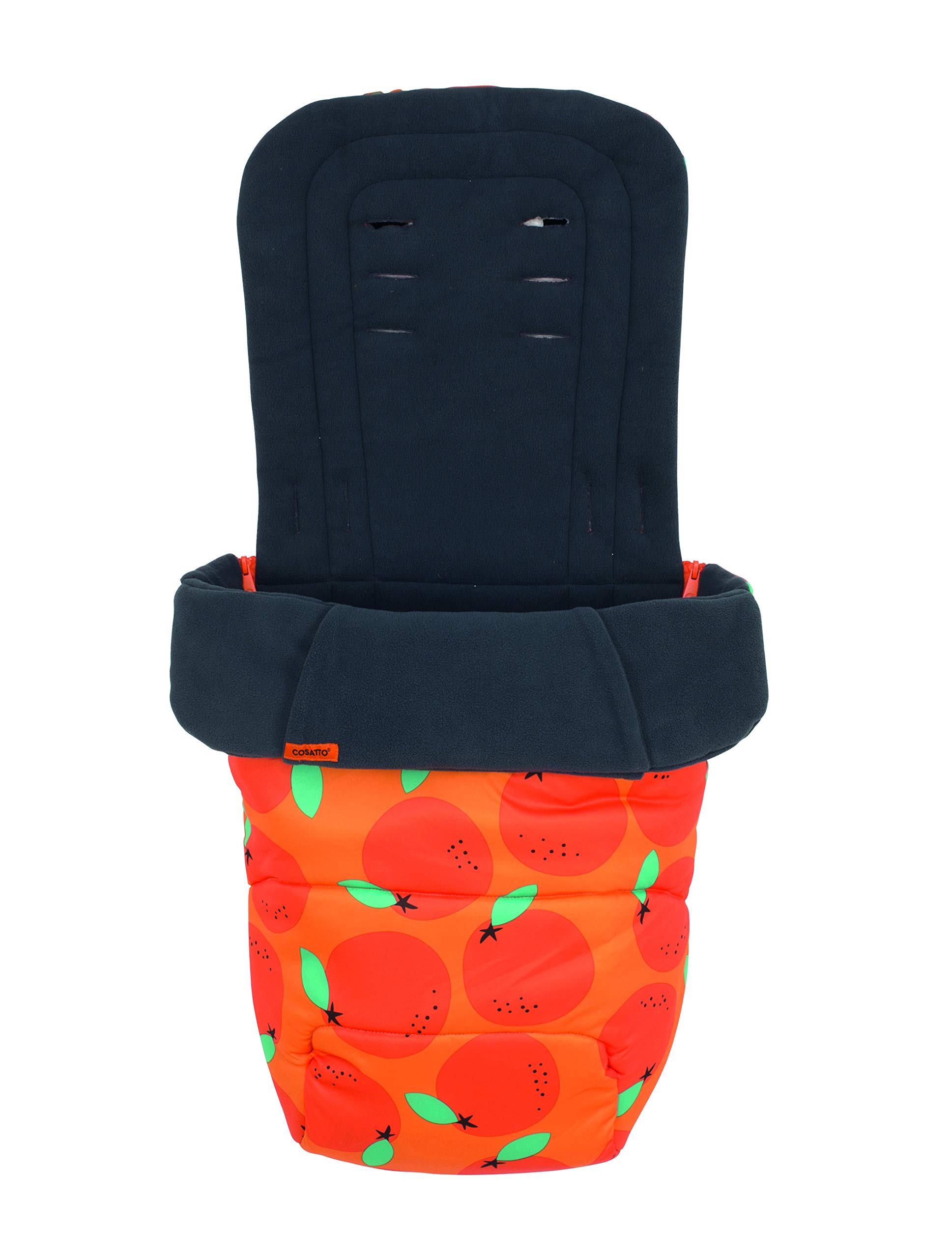 Cosatto Universal Footmuff – Cosy Toes, All Season Luxury Quilted Pram, Pushchair, Stroller Liner Liner, Washable, With Kangaroo Pouch For Hands (So Orangey)