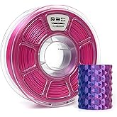 R3D Dual Color Silk PLA Filament, Co-Extrusion 3D Printer Filament 1.75mm, 30-370 mm/s High Speed PLA, Dimensional Accuracy +/- 0.02 mm, 1KG Plastic Spool (Silk Rose Red-Royal Blue)