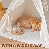 Tiny Land Teepee Tent for Kids with Padded Mat and Lights view 5
