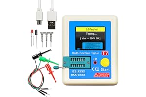 ERYUE Transistor Tester, Transistor Meter LCR-T7 Multi-Function Capacitance Resistance Tester Full Color Display Transistor Meter for Diode Triode Capacitor Resistor Transistor LCR NPN PNP MOSFET