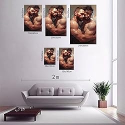 HMLZSJ Nude Muscle Male Torso Portrait Art Gay