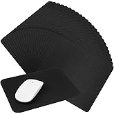 24 Pack Mouse Pad, Computer Mouse Pads, Black Mousepad with Grippy Non-Slip Rubber Base, Smooth Tracks Computer Mouse Pads Bulk for Computers, Laptop, Office & Home, Black, 8.7x7.1 Inch