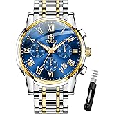 Taxau Mens Watches Dress Waterproof Analog Watches Stainless Steel Luxury Minimalist Men's Wrist Watch with Date Big Face Luminous Pointers & Scales relojes para Hombres
