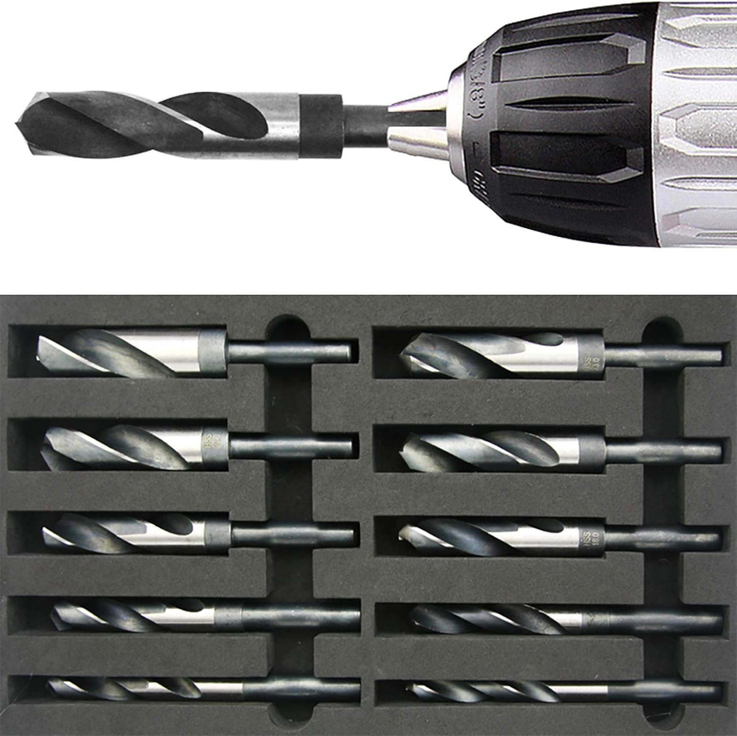 NORTOOLS Blacksmith Drill Bit,10-Piece Heavy-Duty Drill Bit Set, 1/2" Straight Shank HSS Twist Drills (13-25mm) - Image 4