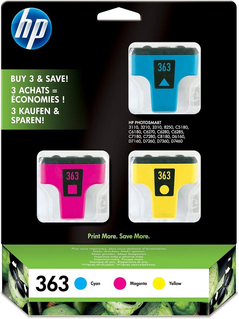 HP 363 CB333EE Original Ink Cartridges Multipack Cyan Magenta Yellow