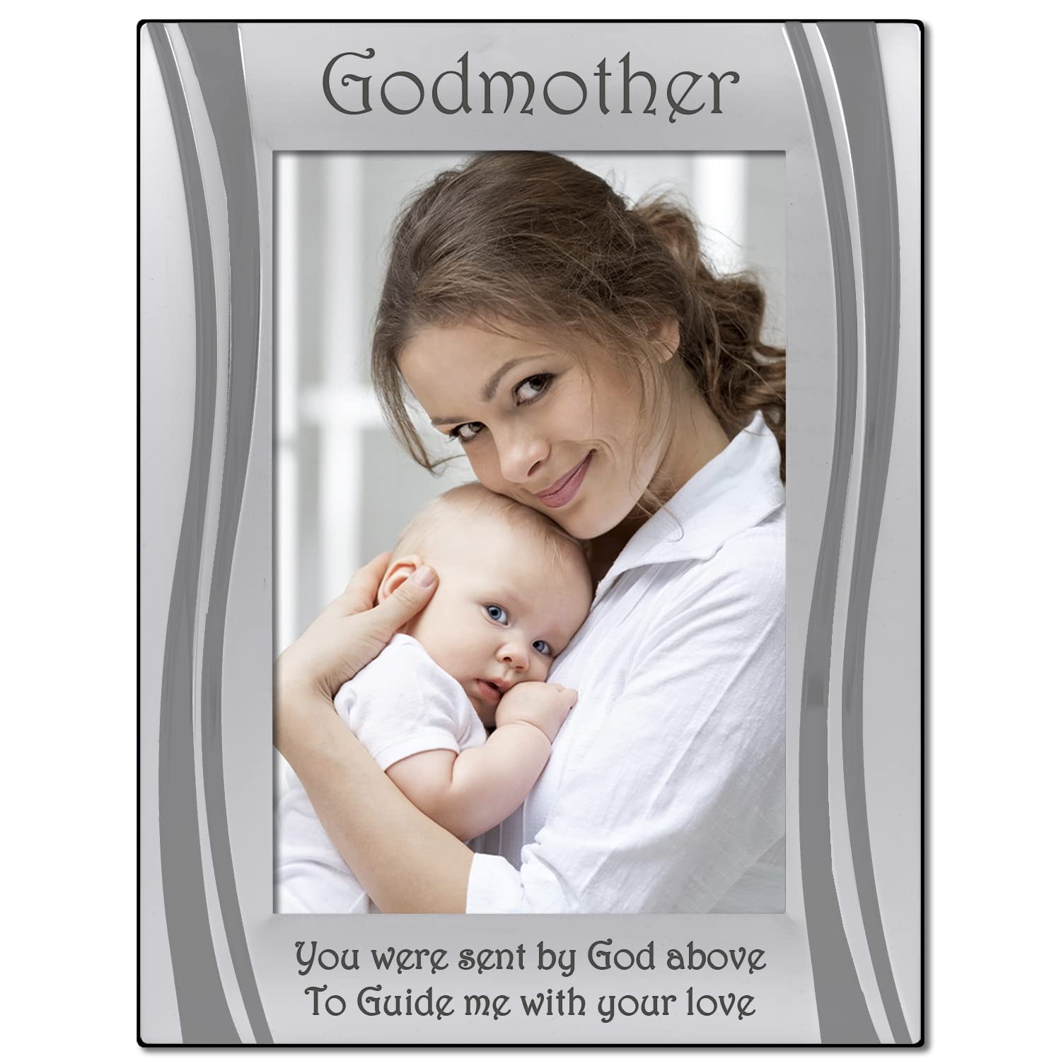 Godmother, Silver Plated, Photo Frame, Holds a 4" x 6" Photo, Godmother Gift, Picture Frame,