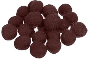 Generic Wool Felt Balls Beads Wool Felting Pom 1.5cm 15mm Brown for Home Crafts Handcrafts Project DIY Pack of 20