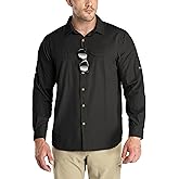 Outdoor Ventures Men's UPF 50+ UV Sun Protection SPF Hiking Shirt Long Sleeve Lightweight Quick Dry for Safari Travel Fishing