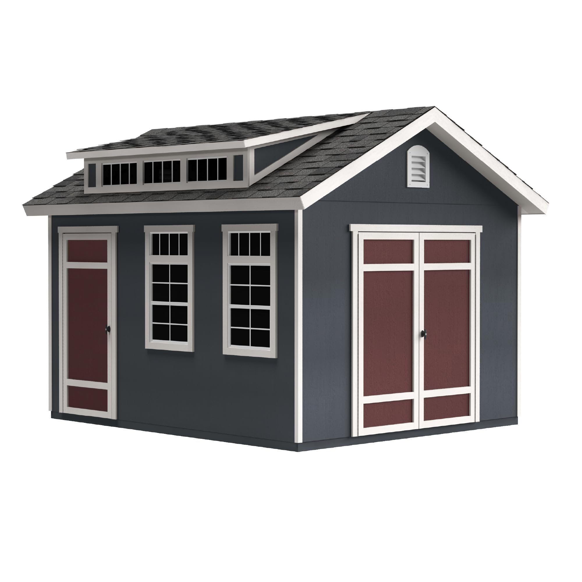 View 1 of ***FLOOR KIT ONLY*** Handy Home Products Designer 12x10 Wooden Storage Shed with Dormer, Windows, and Floor Kit- Paint and Shingles not Included