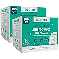 200 Count Lens Wipes for Eyeglasses, iDuster Pre-Moistened Individually Wrapped Eyeglass Wipes, Lens Cleaning Wipes for Eyeglasses, Sunglasses, Goggles and Camera Lens