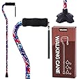 LIXIANG Walking Canes Stablize Women Quad Canes for Seniors & Adults Foldable Adjustable for Men & Women Heavy Duty Freestanding Cane for People with Leg Injuries 2kinds of feet can Change
