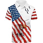 ZITY Men's Flag Golf Polo Shirts Short Sleeve Tactical Collared Shirt Men Outdoor Moisture Wicking Shirts