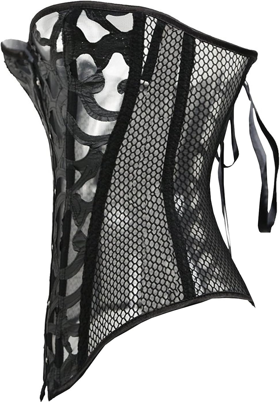 Corset Satin Overbust Lace up Busiter Shapewear Outfit: Clothing