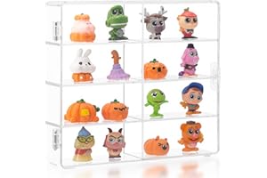 JOYMOMO Clear Acrylic Display Case 8 Compartments Storage Box Cabinet Organizer for Mini Toys, Collections and Stone
