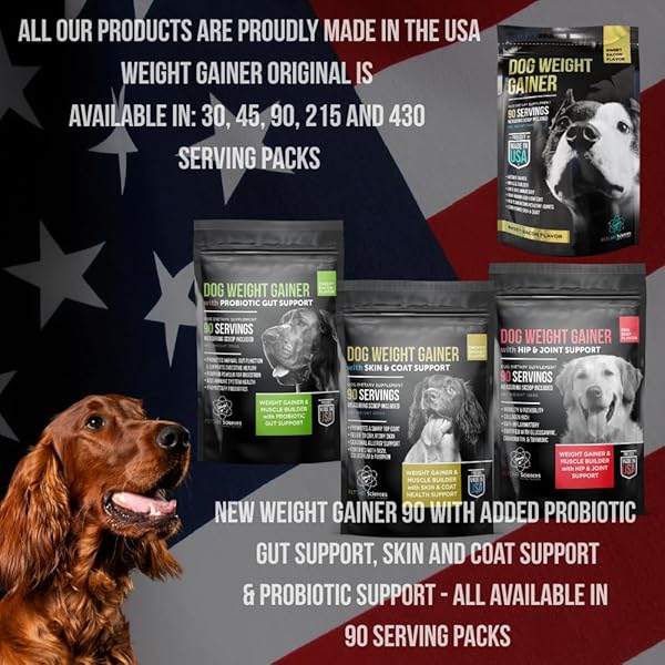 PET CARE SCIENCES – 45 SERVINGS OF DOG WEIGHT GAINER – WEIGHT GAIN SUPPLEMENTS FOR DOGS – CANINE AND DOG MUSCLE BUILDER – MADE IN THE USA