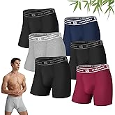 IGOLUMON Mens Underwear Boxer Briefs 6 Pack Breathable Boxers for Men Soft Tagless Underwear Trunks with Fly