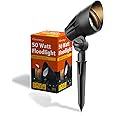 Malibu 50 Watt Floodlight Landscape Lights Outdoor Spotlight Waterproof Path Light Low Voltage Lighting with Spike Stand for Garden, Yard, Pathway, Lawn, Driveway Outdoor Lighting 8301-9601-01