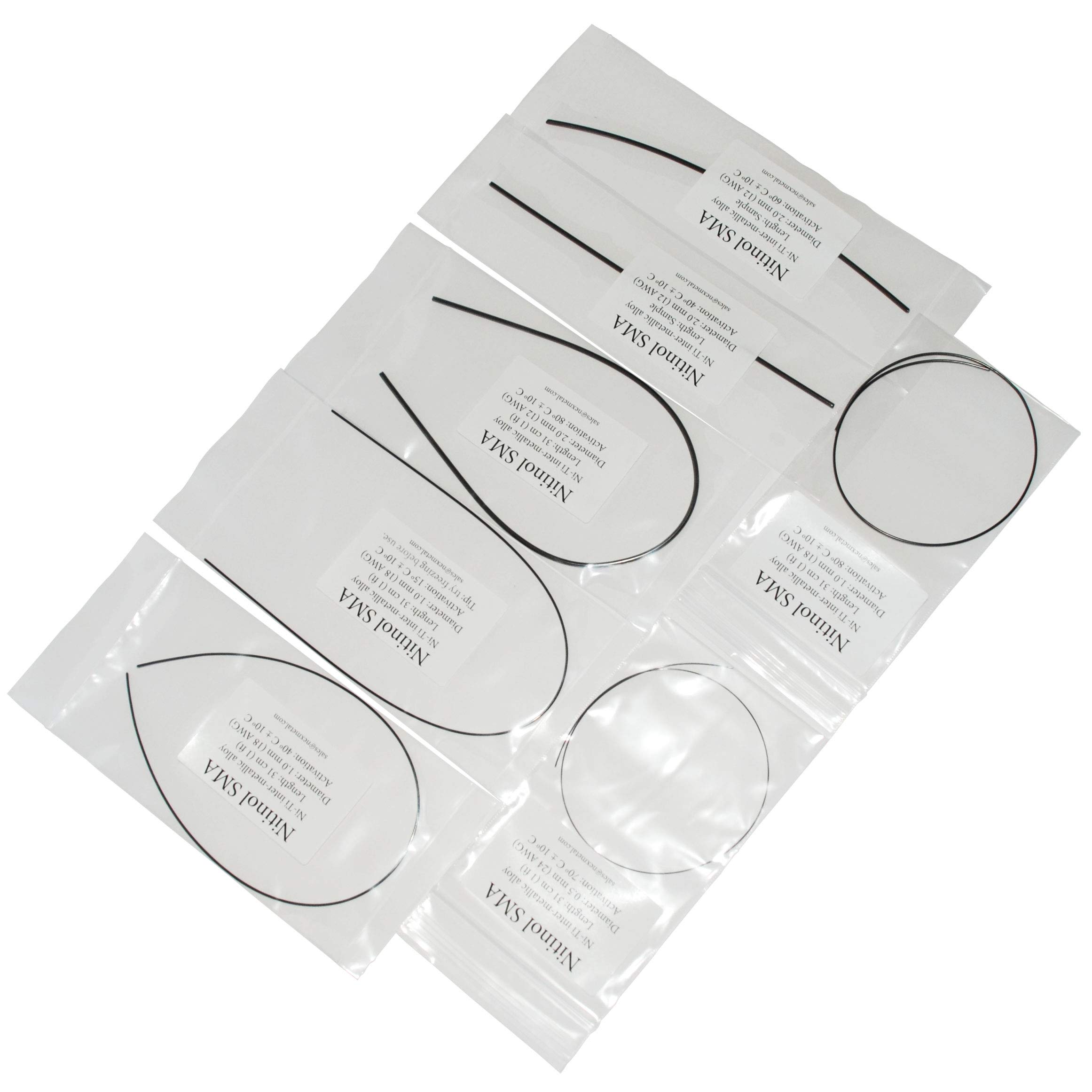 Nitinol Sample Pack - 7 Varieties 0.5-1