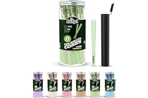 LaSyL Pre Rolled Cones | 100 Pack King Size (Green) | Rolling Paper with Tips and Packing Tubes (4.3inch/109mm) | Burn Slow and Even