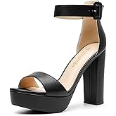 DREAM PAIRS Women's Platform Heel Sandals, Open Toe Ankle Strap Heel Fashion Wedding Party Dress Sandals Shoes