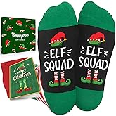HAPPYPOP Christmas Dinosaur Xmas Gift- Little Elf Socks for Adults Kids with Greeting Card