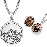 QCFL Locket Necklace for Men, 925 Sterling Silver Mens Locket Pendant Necklace, Memorial Jewelry Gifts for Men Husband Him Father Son