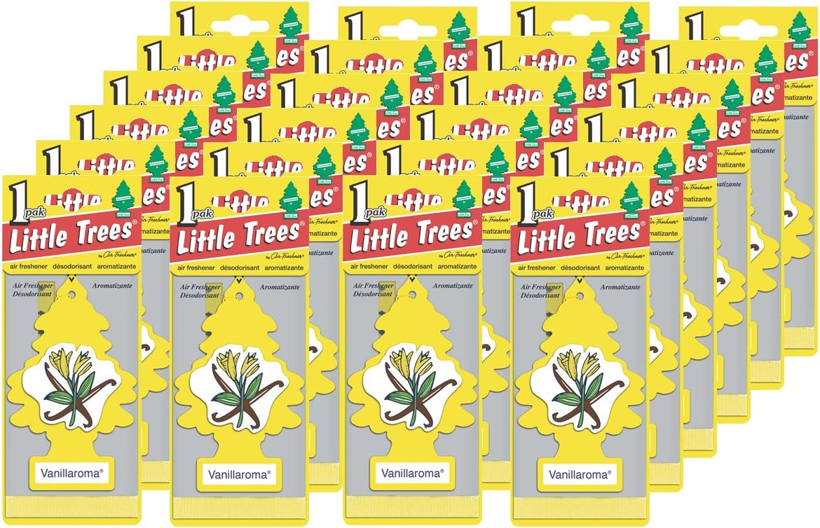 Amazon Com Little Trees Car Air Freshener Hanging Paper Tree For Home Or Car Vanillaroma 24 Pack Automotive